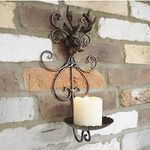 giftwarez Cast Iron Wall Mounted Stags Head Deer Antlers Tea Light Pillar Candle Plate Holder