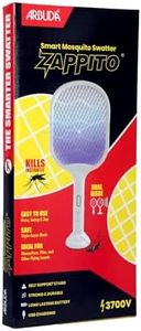ARBUDA ZAPPITO Smart Electric Mosquito Swatter 3700V | USB Rechargeable Bug Zapper with Triple-Layer Mesh & Dual Mode Stand