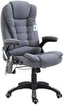 Cherry Tree Furniture Executive Recline Extra Padded Office Chair (Massage, Grey Fabric)