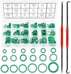 Tanstic 272Pcs Rubber O Rings Kit & Hook Set, 18 Sizes Rubber Washer Gasket Assortment Set, Hooked Tool O-Ring Seal Gasket Mini Precision Hooks Puller Remover for Car Repair