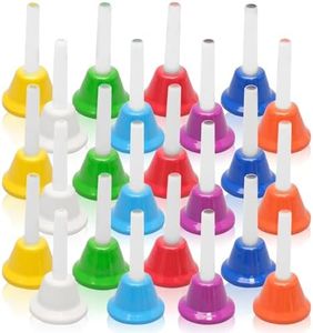 24 Pcs 8 Note Metal Hand Bells for Kids Christmas Kids Hand Bells Musical Handbells Baby Music Toy Percussion Instrument for Toddlers Children's Day Family Activity School and Classroom