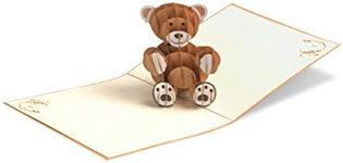G10 3D Pop up card Teddy Bear, Birthday greetings for boys and girls, Happy Birthday Card Animal, Birthday Party Invitation Card for kids, Card as a gift voucher for birthday present