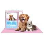 Maissen Pet Dry Sheet Large- Pink | Pack of 2 | Size- 140Cm X 100Cm | for All Pets | Waterproof Reusable Pee Pads for Dogs | Washable Pet Dry Sheet | Training Pads for Dogs | Odor Remover | Dog Mat