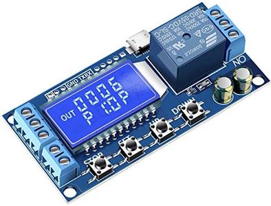 Timer Relay, DROK Time Delay Relay 5V 12V 24V Delay Controller Board Delay-Off Cycle Timer 0.01s-9999mins Trigger Delay Switching Relay Module with LCD Display Support Micro USB 5V Power Supply