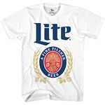 Miller Light Mens Miller High Life Shirt - Miller Coors Beer Logo Shirt Graphic Shirt (White Classic, Large)