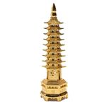 Plus Value Feng Shui Vastu Education Pagoda Tower 9 Layers Education Skills, Students Memory & Concentration Study Desk Table Rakshabandhan Gifting Brother Sister (Metal Golden Finish, 6 Inches)