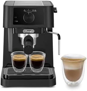 De'Longhi Stilosa Manual Espresso Coffee Machine EC230.BK, Compact Coffee Machine with 15 Bar Pump Pressure, Traditional Milk Frother, Stainless Steel Boiler, Black