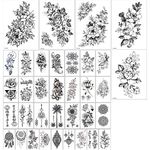 MAYCREATE® 35 Sheets Tatto Sticker Flowers Temporary Tattoos Stickers Roses Butterflies Tatto Stickers Assorted Tatto Sticker for Body Art Tattoos Art Waterproof Temporary Tattoos Stickers