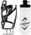 ROGTYO Bike Bottle Holder Set Bicycle Bottle Holder with 650ML Bicycle Bottle, Lightweight Drink Holder Bicycle with Screws - BPA Free Bicycle Water Bottle for Bicycle, Road Bike, Mountain Bikes