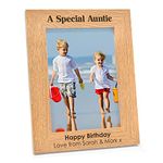 Personalised Birthday Photo Frame Gifts for Mum, Mummy, Nanny, Granny, Auntie, Her, She, Women - Birthday Gifts for Auntie - 5" x 7" & 6" x 4" Engraved Photo Picture Frames