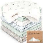 6-Pack Cotton Baby Washcloths for Newborn - Organic Cotton Muslin Soft Wash Cloths for Babies, Infant, Kids, Toddler Towels Boy, Girl, Super Absorbent Face Cloths, Scratch-Free Baby Rags (Nordic)