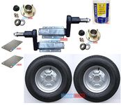 leisure MART 550kg Avonride trailer suspension units supplied with 4 inch PCD hubs, 10 inch 6PR wheels, plates and grease (Set 9) Pt no. LMX1903