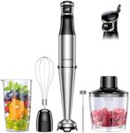 SHARDOR Hand Blender, Soft Start Variable Speed 5 In 1 Stick Blenders For Kitchen 1100w Scratch Resistant Immersion Blender With Whisk, Milk Frother, 800ml Beaker, 600ml Chopper For Soup Smoothies