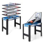 Giantex 6 in 1 Multi Game Table, Combo Game Table w/Basketball, Billiards, Ping Pong, Hockey, Shuffleboard, Bowling for Home, Game Room, Friends & Family, Combination Game Table Set for Adults Kids