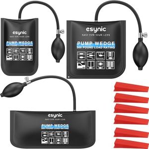 eSynic 3Pack Durable Air Wedge Bags Reliable Air Wedge Pump Bags Anti-Slip Air Shim Bags Load-Bearing 440lbs/200kg Air Door Lifting Tools with 4 Wedges for Door Window & Furniture Installation etc