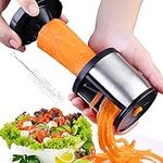 Stainless Steel Hand Held Spiralizer, Mini Vegetable Salad Slicer,Heavy Duty Veggie Spiral Cutter Pasta Spaghetti Maker，Handheld Vegetable Zucchini Spiraler Slicer for Carrot, Cucumber,