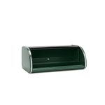 Brabantia Roll Top Bread Bin (Pine Green) Large Front Opening Flat Top Bread Box, Fits 2 Loaves