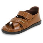 DOCTOR EXTRA SOFT Orthopedic Diabetic Comfortable Dr Sole Footwear Daily Use Casual Wear Stylish Latest Black Cushioned Adjustable Strap Sandals for Men's-Gents-Boy's L-12-Tan-9