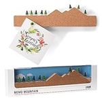 Monkey Business Memo Mountain Cork Board strip - Corkboard Pin Board with Mountain Scene Pushpins, Office Accessories, Cute Cork Boards for Walls