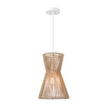 Novogratz x Globe Electric 65793 Grace 1-Light Pendant Lighting, Matte White, Natural Twine Shade