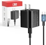 ewnol 60W Charger for Nintendo Switch 2, Fast Charging USB C Cable for Switch 2 Accessories, AC Adapter with 5FT Cable Compatible with Nintendo 2,Lite,OLED,Steam Deck - Support TV Mode