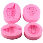 VONUOBEY 4 Pcs Silicone Seashell Shell Cupcake Candy Fondant Sugarcraft Mold Cake Decorating Tools Set