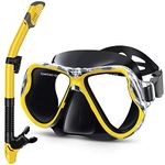 Kekilo Snorkel Mask Set for Adults, Anti-Fog Adjustable Panoramic View Swim Mask Dry Top Snorkel Kit, Scuba Diving Swimming Training Equipment for Men and Women