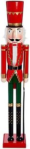 THE TWIDDLERS 48-Inch/ 4ft Large Wooden Giant Nutcracker Christmas Decorations - Life Size Outdoor Soldier Nutcracker, Xmas Ornament with Moving Parts