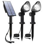 CORESLUX Solar Spot Lights Outdoor Garden, 2 Pack Solar Spotlights Outdoor Waterproof Garden Uplighters Solar Spotlights Garden Landscape Lamps Solar Security Light for Garden Yard Lawn Path