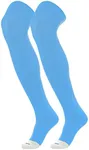 TCK Prosport Football Socks Over the Knee (Columbia Blue, X-Small) - Youth Football Socks & Baseball High Socks - Over Knee Baseball Socks - Tall Softball Socks