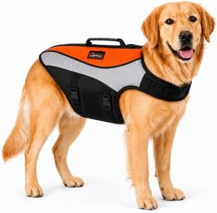 LISPOO Dog Life Jacket for Swimming & Boating, Orange Black, XL