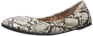 Amazon Essentials Women's Belice Ballet Flat, Black White Faux Snake Skin, 6.5 UK