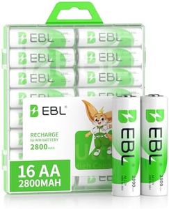 EBL 16 Pack AA 2800mAh Rechargeable Batteries with Battery Storage Case - UL Certified