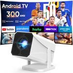 【Built-in Apps | Electric Focus】 1080P Mini Projector with WiFi 6 and Bluetooth, Portable Outdoor Projector with 【Auto Keystone】, 270°Rotation Movie Projector Compatible with HDMI, USB, Smartphone