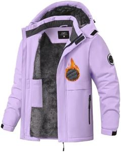 EIHEYA Girls Winter Jacket Waterproof Warm Pockets Snow Ski Coat Purple M