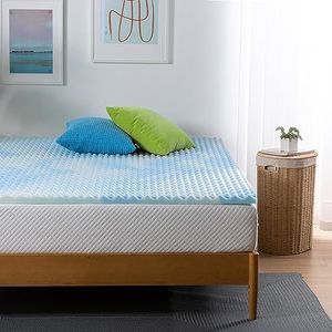 Zinus Surmatelas 140x190 cm - Hauteur du matelas 3.8cm - Swirl Cooling Gel Mattress in Memory Foam - Surmatelas