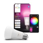 Philips Hue Smart LED A19 Bulb, White and Color Ambiance, E26 Base, 9.5W, Full Spectrum Light 1000K-20000K, 1100 Lumens, Dimmable, Works with Alexa, Google Assistant, and Apple Home, 1 Pack