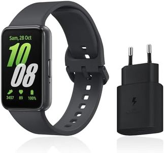 Samsung Galaxy Fit3, Bracelet connecté, Chargeur Secteur Rapide Inclus, écran 1,6’’, notifications SMS et appels, fonctionnalités sport & bien-être, IP68, batterie longue durée, Gris, Version FR