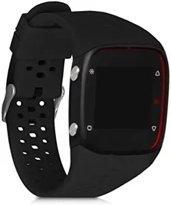 kwmobile Strap Compatible with Polar M400 / M430 Strap - Replacement Silicone Watch Band - Black Matte