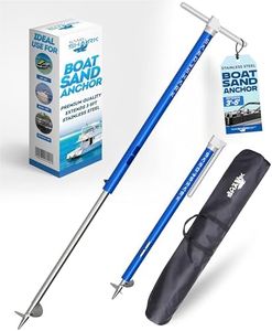 SandShark Anchor Ultimate XL - Premium Screw in Boat Anchor, Pontoon Boat Anchor, Stainless Steel Shallow Water Anchor Pole, Sand Anchor 37"-62" w/Case - Essential Pontoon Boat Accessories