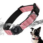 AirTag Dog Collar, IP68 Waterproof Air Tag Dog Collar Holder, Reflective, Ultra-Durable, Comfortable Padded, Heavy Duty Dog Collars for Small Medium Large Dogs (Pink, S)