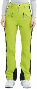 HIGH EXPERIENCE Ski Pants for Women Snow Fleece Lined Snowboard Soft Shell Slim Fit Fitted Insulated Waterproof Windproof Hiking Warm (X-Small, Light Green)