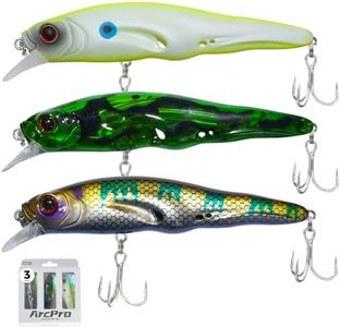 ArcPro Topwater Fishing Lures - Hard Swimbait, 3 8/9in 1/2oz Floating Lure with Hollow Cavity for Scent Attractant,for Bass,Pike,Trout,Freshwater & Saltwater(3 Pack) Combination B