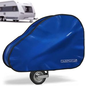 Tarpofix® Housse de Timon en PVC (Bleu) avec Fermeture à Double clic - Housse de Timon Caravane et de remorque en Grand modèle pour Camping-Car pour Timon & attelage