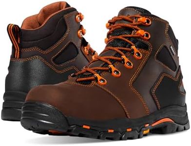 Danner Vicious 4.5” Waterproof Work Boots for Men - Full-Grain Leather with Breathable Gore-Tex Lining, Speed Lace System, and Non Slip Heeled Outsole, Brown/Orange - 11 D