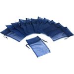 Findingking 12 Jewelry Navy Blue Organza Drawstring Gift Bags 3x4