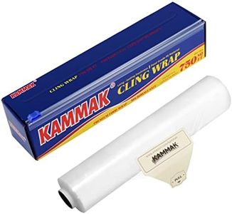 KAMMAK Plastic Food Wrap with Slide Cutter Kitchen Cling Wrap 12 inch Professional BPA Free Polyethylene Materials Quick Cut 750 Ft Food Service Cling Film Wrap for Restaurant
