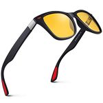 GQUEEN Polarised Night Driving Glasses for Men Women TR90 Frame - Anti Glare Night Vision Glasses - Reduce Headlight Glare & Enhance Visibility