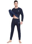 OOSHIN UK Mens Navy Thermal Signature Set (Upper+Lower) - Size-L