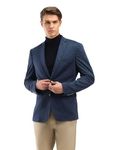 Arrow Men's Solid Full Sleeve Slim Fit Notch Collar Polyester Blazer Navy